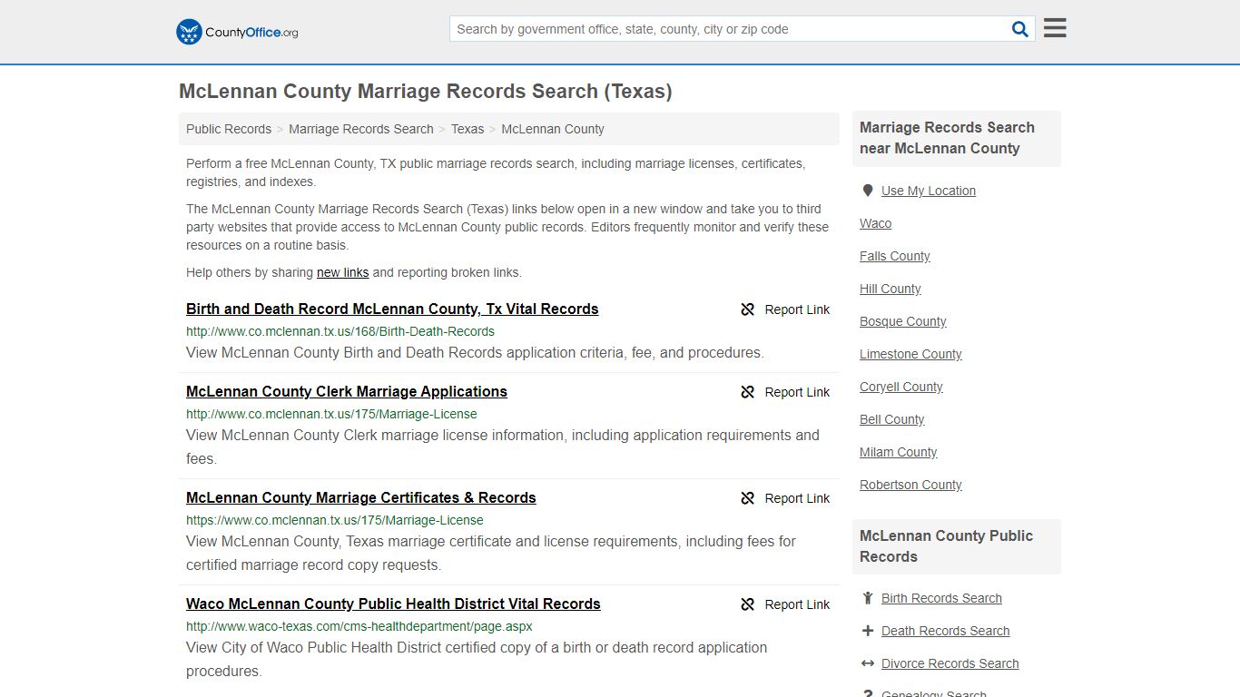 Marriage Records Search - McLennan County, TX (Marriage ...