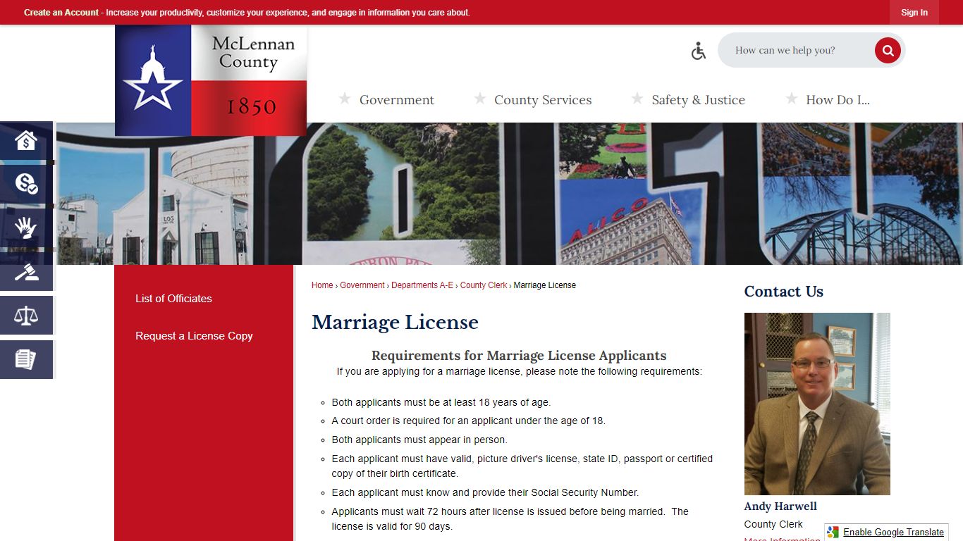 Marriage License | McLennan County, TX