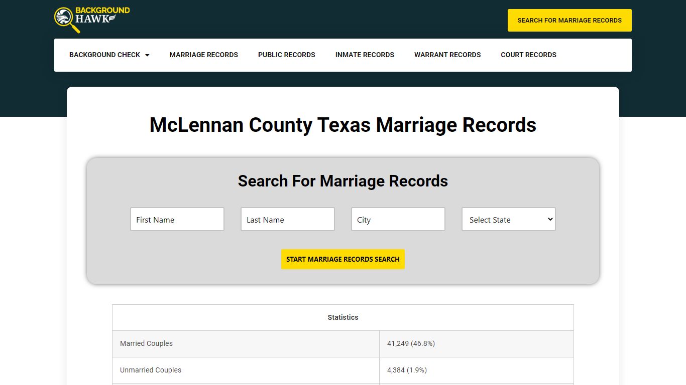 Marriage Records in McLennan County , Texas