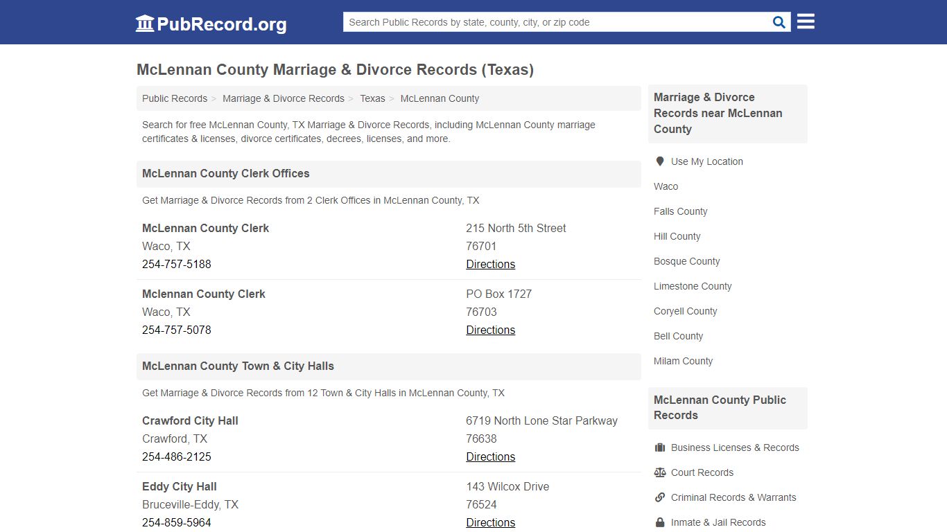 Free McLennan County Marriage & Divorce Records (Texas ...